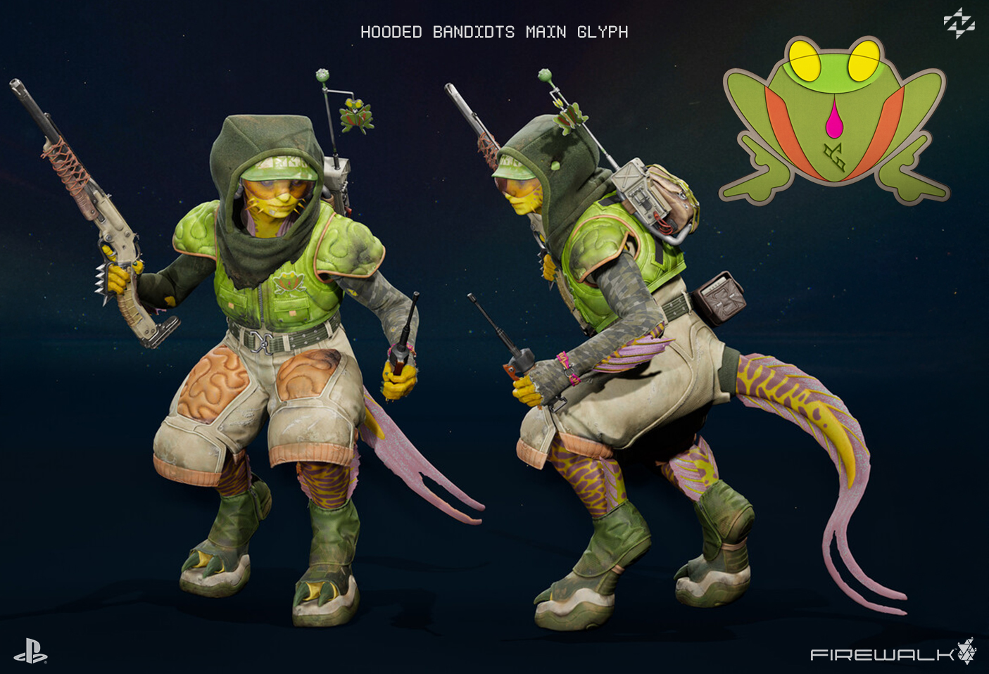 10, concord, freegunners, iconography, firewalkstudios, sony, playstation, vacaliebres, logo, north star, freegunners, video games, concept art,, gaming, logotype, wordmark, trademark, logo, frog, hooded bandits