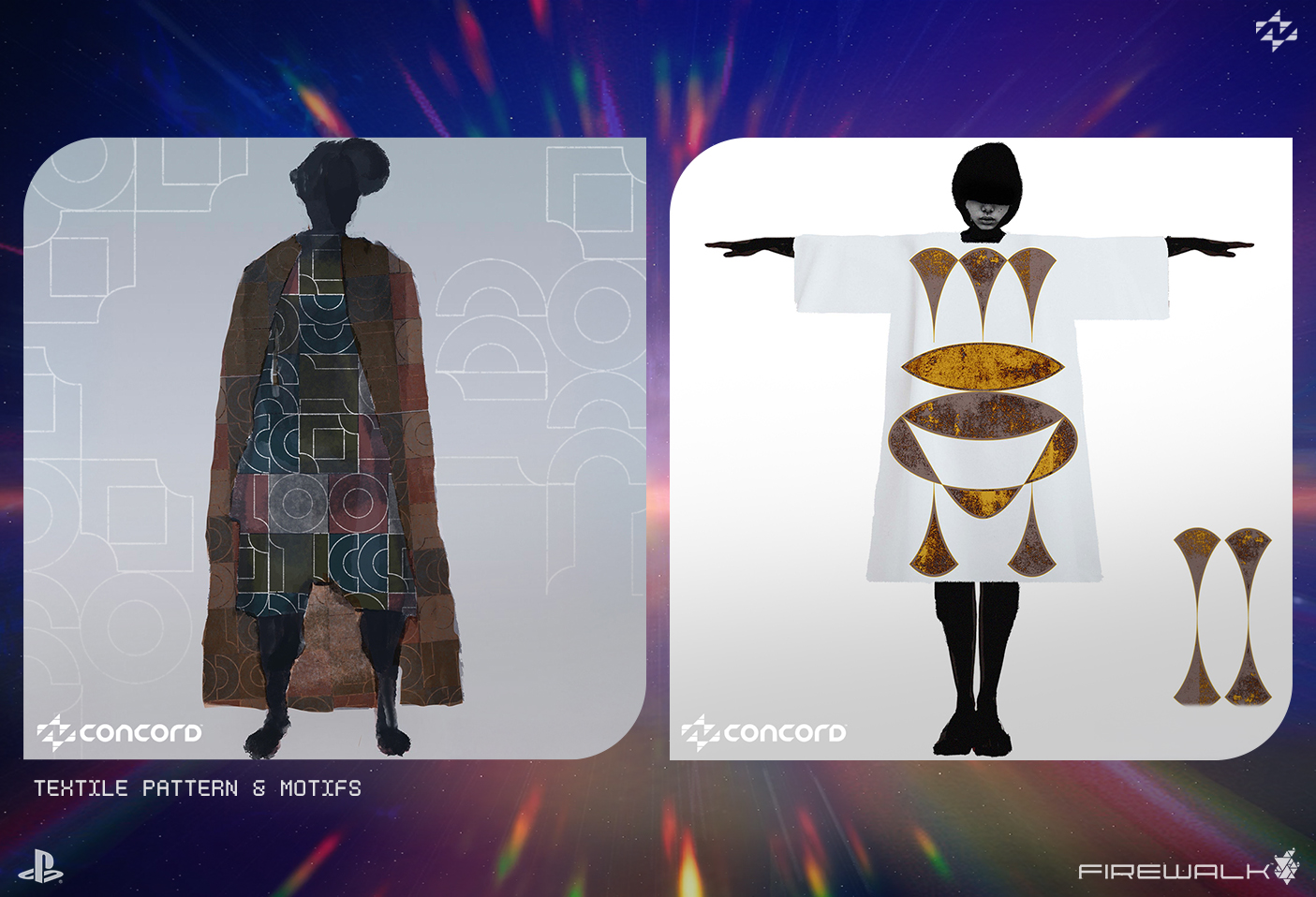 concord, textile, pattern, motifs, clothes, fashion design, firewalkstudios, concept art, playstation, vacaliebres, freegunners