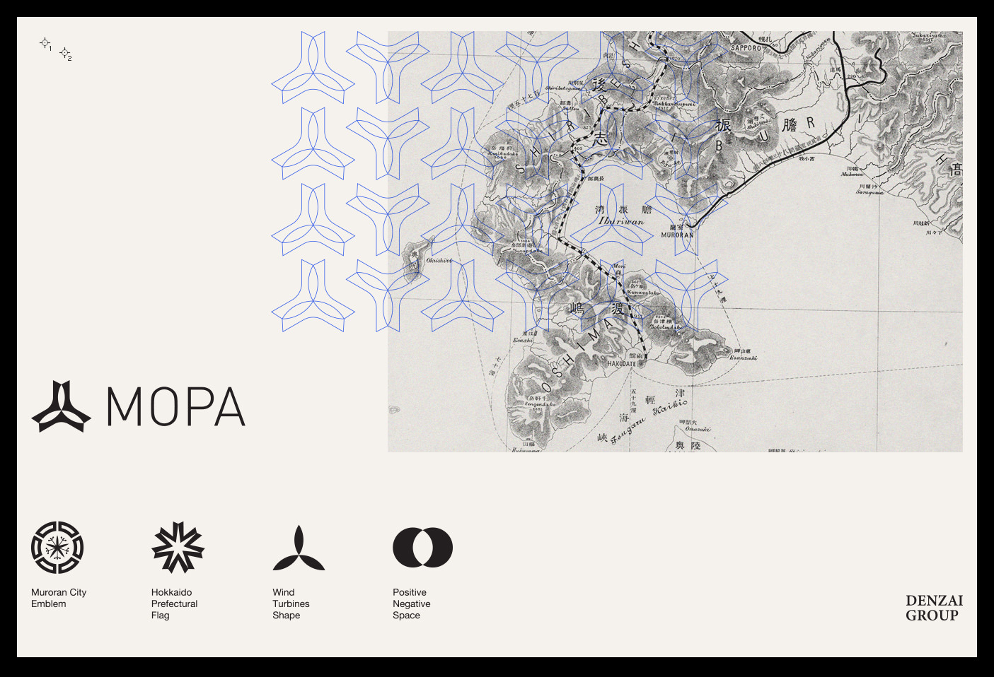 kamon-mopa-logo-vacaliebres-hokkaido-japan-logo-denzai-group-corporate-identity-windturbines