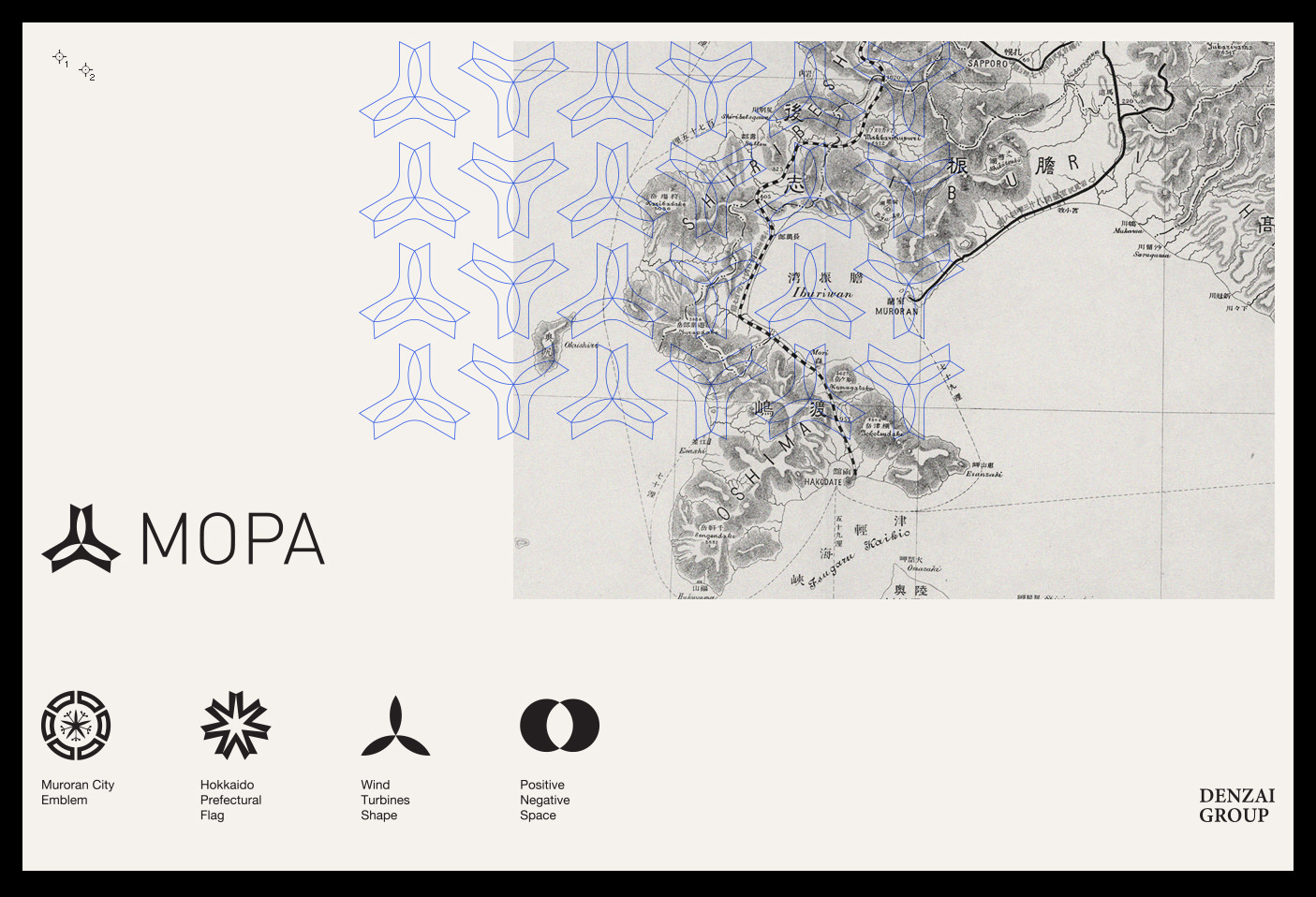 kamon-mopa-logo-vacaliebres-hokkaido-japan-logo-denzai-group-corporate-identity-windturbines